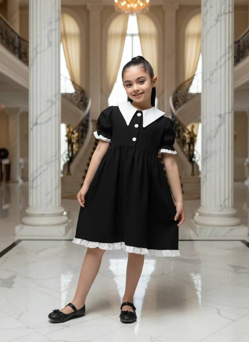 پیراهن دخترانه جودی مناسب ۲ تا۸ سال لباس دخترانه 👗